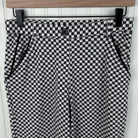 Betabrand Straight Leg Chino Dress Yoga Pants Catstooth Cat Print Size Small - Picture 4 of 9